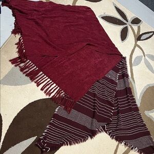 Burgundy / dark red winter scarf bundle